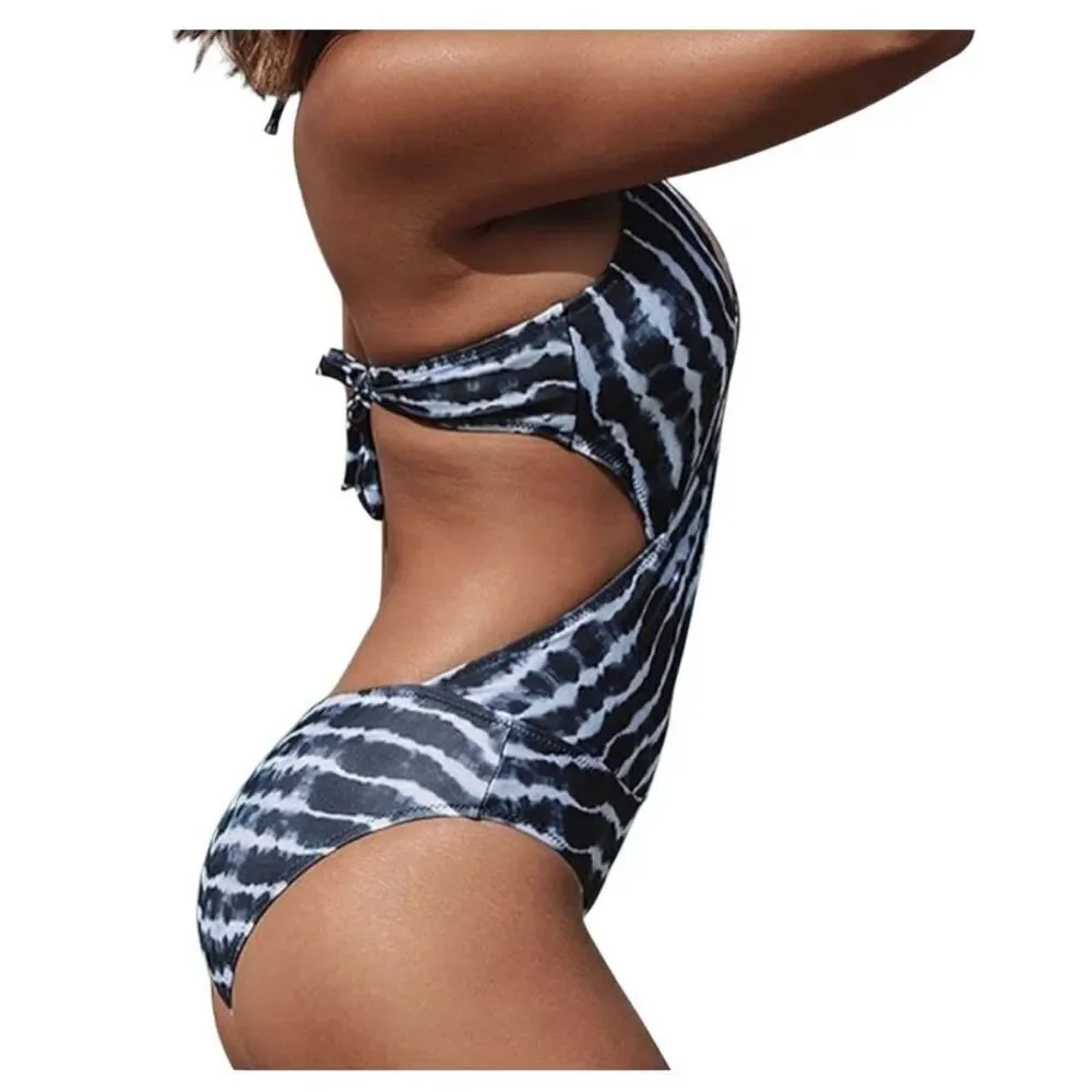 NWT Halter Cutout Tie-Dye One-piece Swimsuit Medium